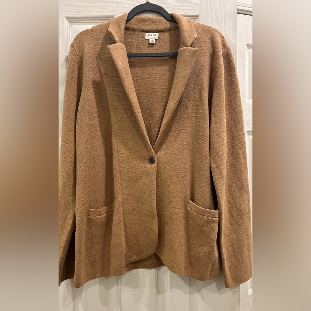 J. Crew Camel Schoolboy Knit Blazer